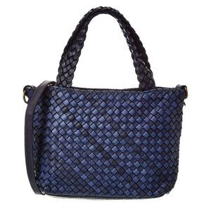 Isabella Rossetti Marie Hand Woven Leather Tote, Blue
